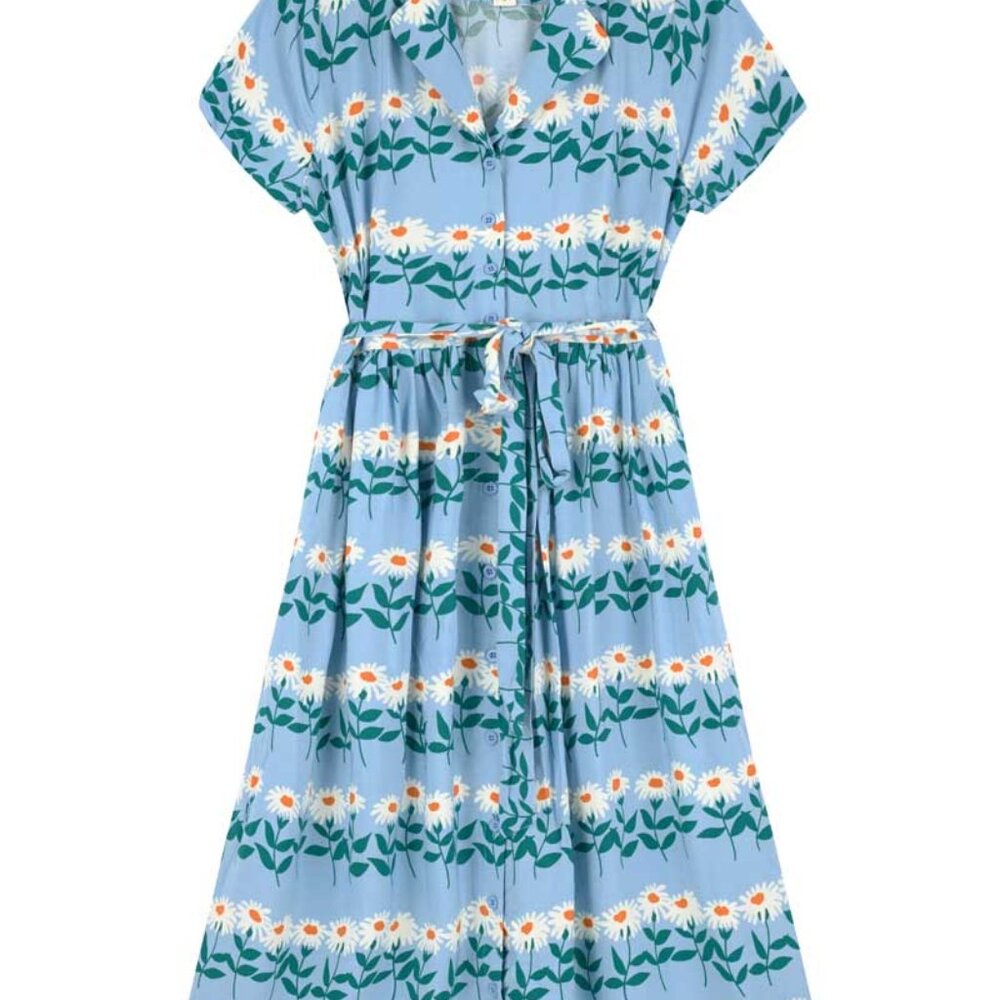 Horrockses Fashions X Joanie - Carly Forget-Me-Not Stripe Print Dress